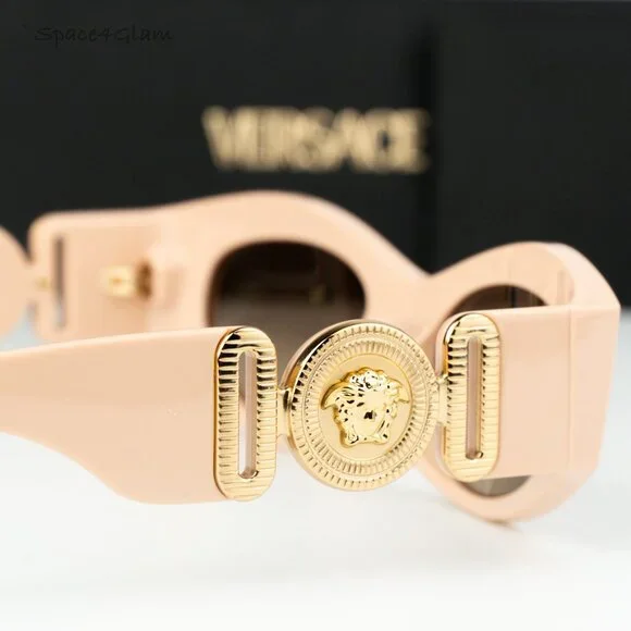 NEW Versace VE4480U 54946I Nude Brown Grad Grey Mirror Silver Unisex Sunglasses